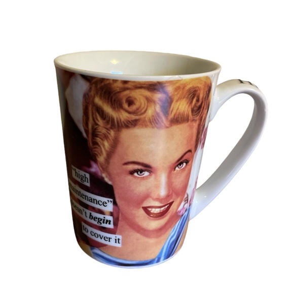 Anne Taintor “High Maintenance” Cheeky Pin Up Retro Inspired Ceramic Mug - Picture 2 of 8